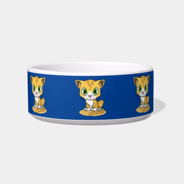 baby leopard cat food bowl (Front)