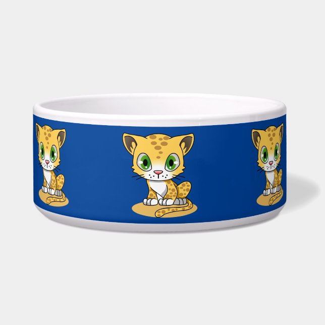 baby leopard cat food bowl  (Front)