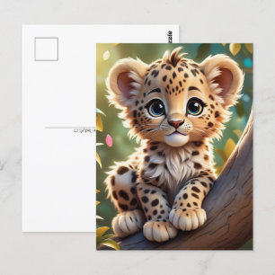 Baby Leopard in the Jungle, Postcrossing Postcard