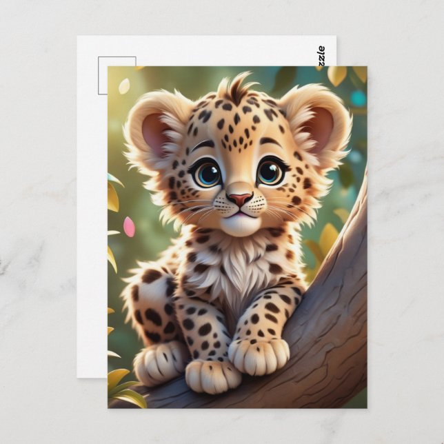 Baby Leopard in the Jungle, Postcrossing Postcard (Front/Back)