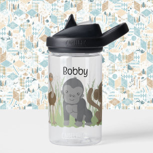 Baby Leopard Monkey Giraffe Add Name Child's Sip Water Bottle