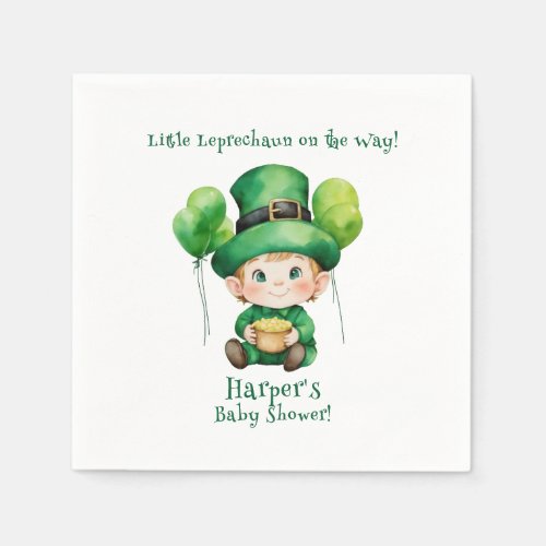 baby leprechaun baby shower napkins