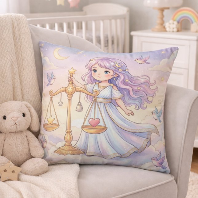 Baby Libra Zodiac Nursery Throw Pillow (Creator Uploaded)