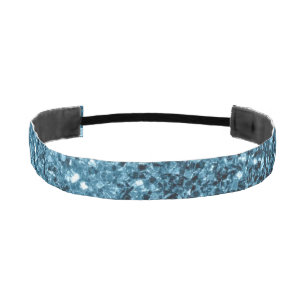 Baby light blue faux glitter sparkles athletic headband