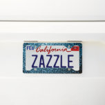 Baby light blue faux glitter sparkles license plate frame<br><div class="desc">Personalize faux sparkly license plate with your name. 
Beautiful girly glamorous light blue shiny glitters sparkles. Photo of  baby blue sparkles not actual glitter!</div>