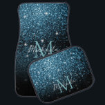 Baby light blue faux glitter sparkles Monogram Car Floor Mat<br><div class="desc">Personalize sparkly girly glam car decor for her with your initial and name.
Beautiful Baby blue glitter sparkles. Beautiful girly glamorous light blue shiny glitters sparkles with black ombre. We use photo of baby blue sparkles glitter!</div>