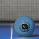 Baby light blue faux glitter sparkles Monogram Ping Pong Ball<br><div class="desc">Personalize sparkly ping pong equipment with your initial and name. Beautiful girly glamorous light blue shiny glitters sparkles. Photo of  baby blue sparkles not actual glitter!</div>