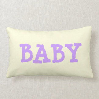 BABY Light Purple Lettering on Pale Yellow Pillow