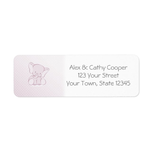Baby Lilac Elephant Label (Front)