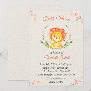 Baby Lion Baby Shower Invitation