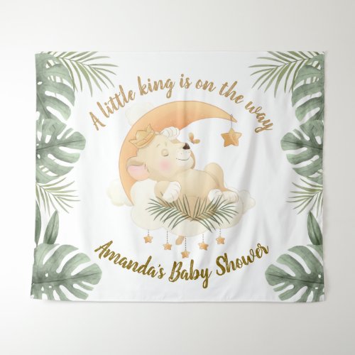 Baby Lion Baby Shower Tapestry Backdrop