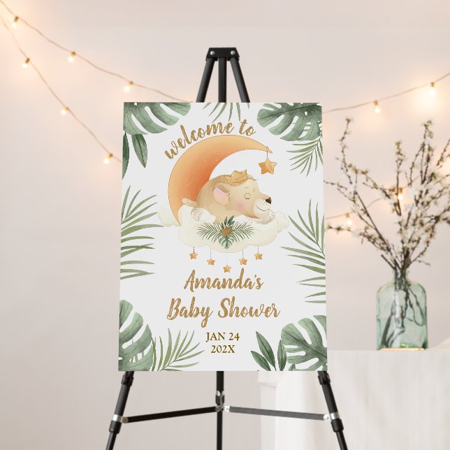 Baby Lion Baby Shower Welcome Sign (In Situ (Stand))