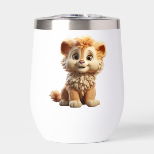 Baby lion cub thermal wine tumbler