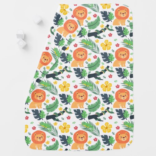 Baby Lion Jungle Pattern Baby Blanket