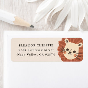 Baby Lion Jungle Wild Animal Return Address Label