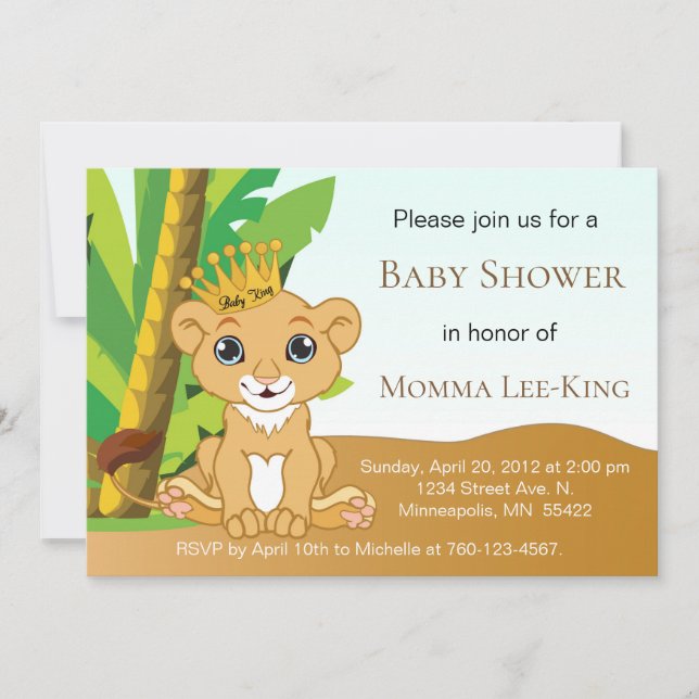 Baby Lion King Invitation (Front)