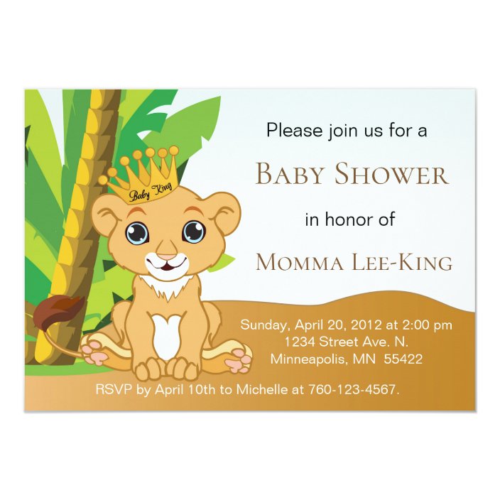 lion king baby shower invitations