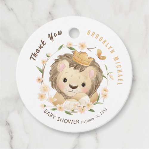 Baby Lion king Jungle Baby Shower  Favor Tags