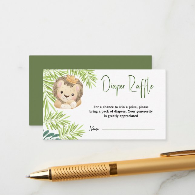 baby lion king safari animals Baby Shower Enclosure Card (Front/Back In Situ)