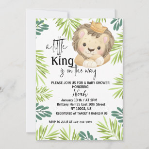 Lion king best sale baby shower invitations