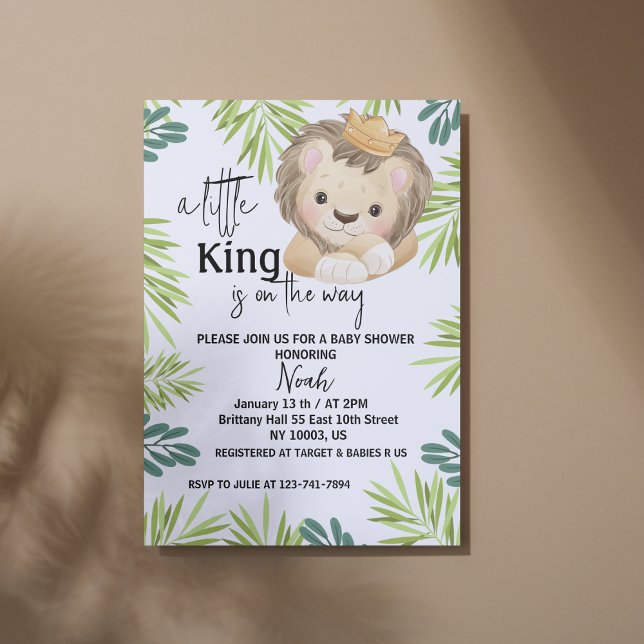 baby lion king safari animals Baby Shower Invitation (baby lion king zoo animal lions)