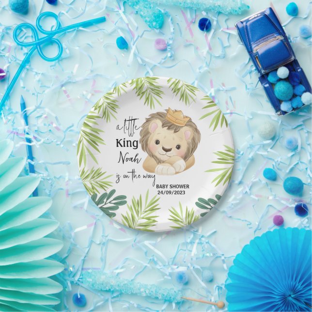 baby lion king safari animals Baby Shower Paper Plates (Party)