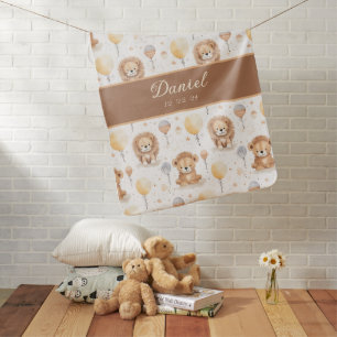 Baby Lion Personalized Psalm Scripture Nursery Blanket