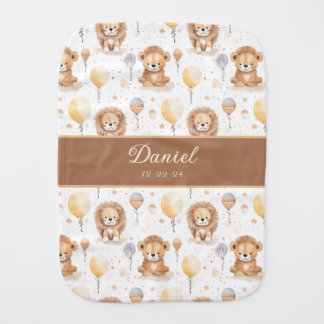 Baby Lion Personalized Psalm Scripture Nursery Burp Cloth