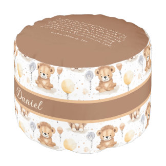 Baby Lion Personalized Psalm Scripture Nursery Pouf