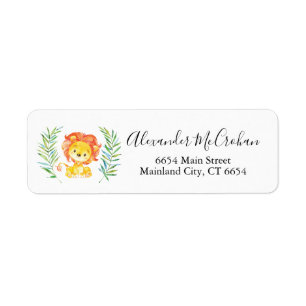 Baby Lion Return Address Label