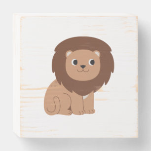 Baby Lion Wall Art Wooden Box Sign