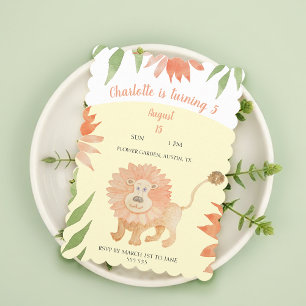 Baby Lion Watercolor Hand-painted Holiday Card
