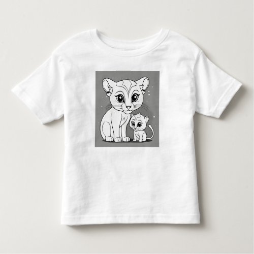 Baby Lions Bond with Mom Toddler T_shirt