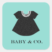 BABY Little Black Dress Baby Sprinkle Shower Party Square Sticker (Front)