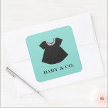 BABY Little Black Dress Baby Sprinkle Shower Party Square Sticker<br><div class="desc">Darling,  have plenty of these fabulous stickers on hand for your baby party.  Personalize them if you choose,  they are just another way to add a special touch to your party.  Look for other fun ideas all part of the BABY & CO. collection.</div>