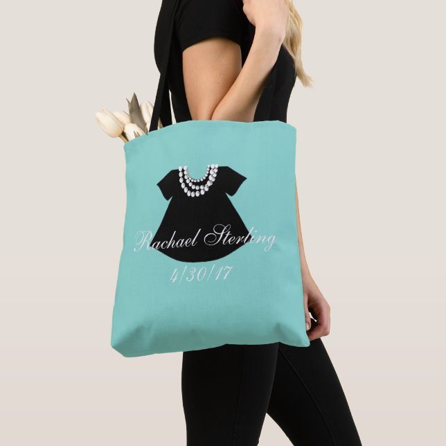 BABY  Little Black Dress Sprinkle Shower Party Tote Bag (Close Up)