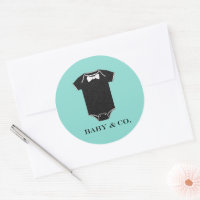 BABY Little Man Baby Shower Sprinkle Party Classic Round Sticker