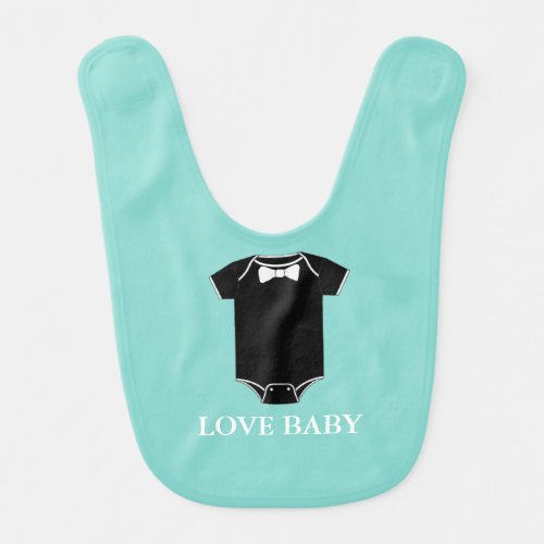 BABY  Little Man Shower Party Love Baby Baby Bib