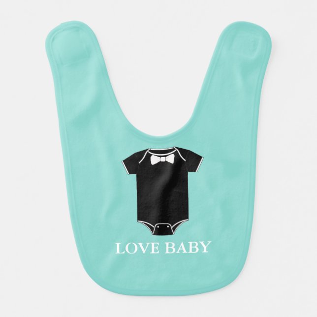 BABY & Little Man Shower Party Love Baby Bib (Front)