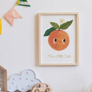 Baby Little sweetie Cute Orange  Nursary   Poster