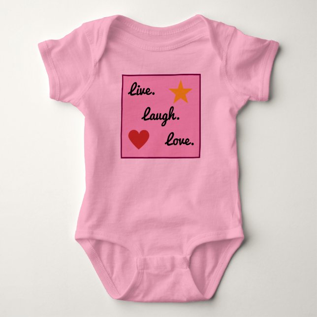 Baby Live Laugh Love Onsie Baby Bodysuit (Front)