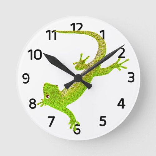 Baby Lizard Cartoon Clock