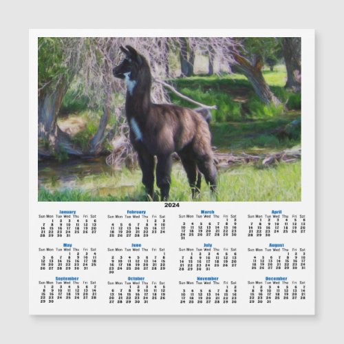 Baby Llama 2024 Calendar Card