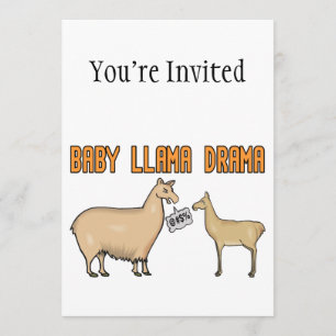 Baby Llama Drama Invitation
