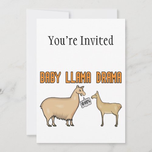 Baby Llama Drama Personalized Invites