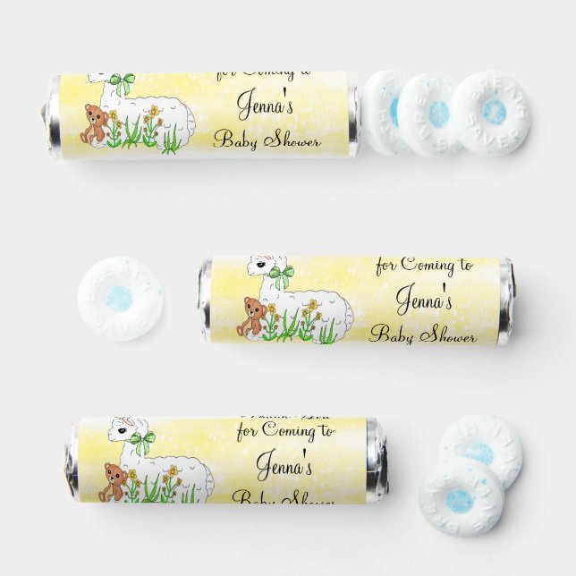 Baby Llama Gender Neutral Baby Shower Breath Savers® Mints (Assorted)