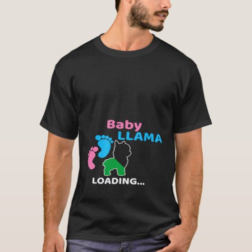 Baby Llama Loading Pregnancy Announcement for Wome T-Shirt
