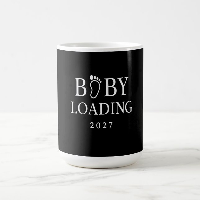 Baby Loading 2027 Funny Pregnancy Reveal Coffee Mug (Center)