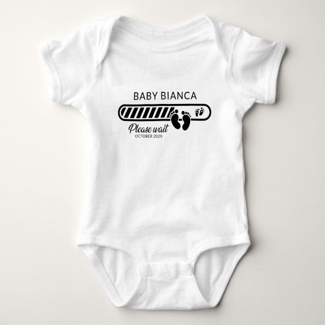 Baby Loading Custom Pregnancy Photo Announcement  Baby Bodysuit (Front)