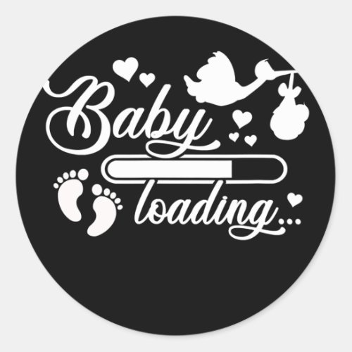 Baby Loading for moms to be pregnancy  Classic Round Sticker